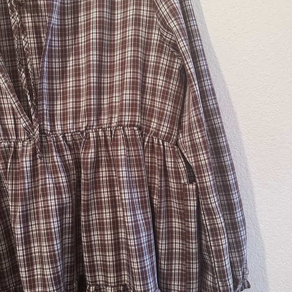 Lisa Says Gah Brown Plaid Dress 3XL - Picture 3 of 6